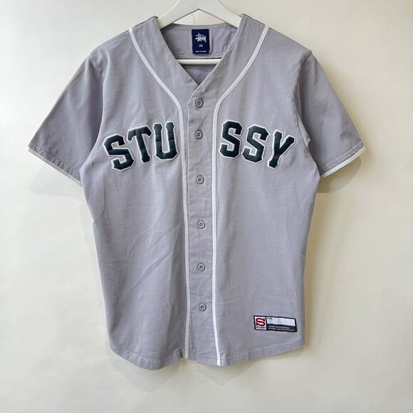 Stussy classic Baseball cotton jersey shirt, Gray, Size S - Picture 2 of 9